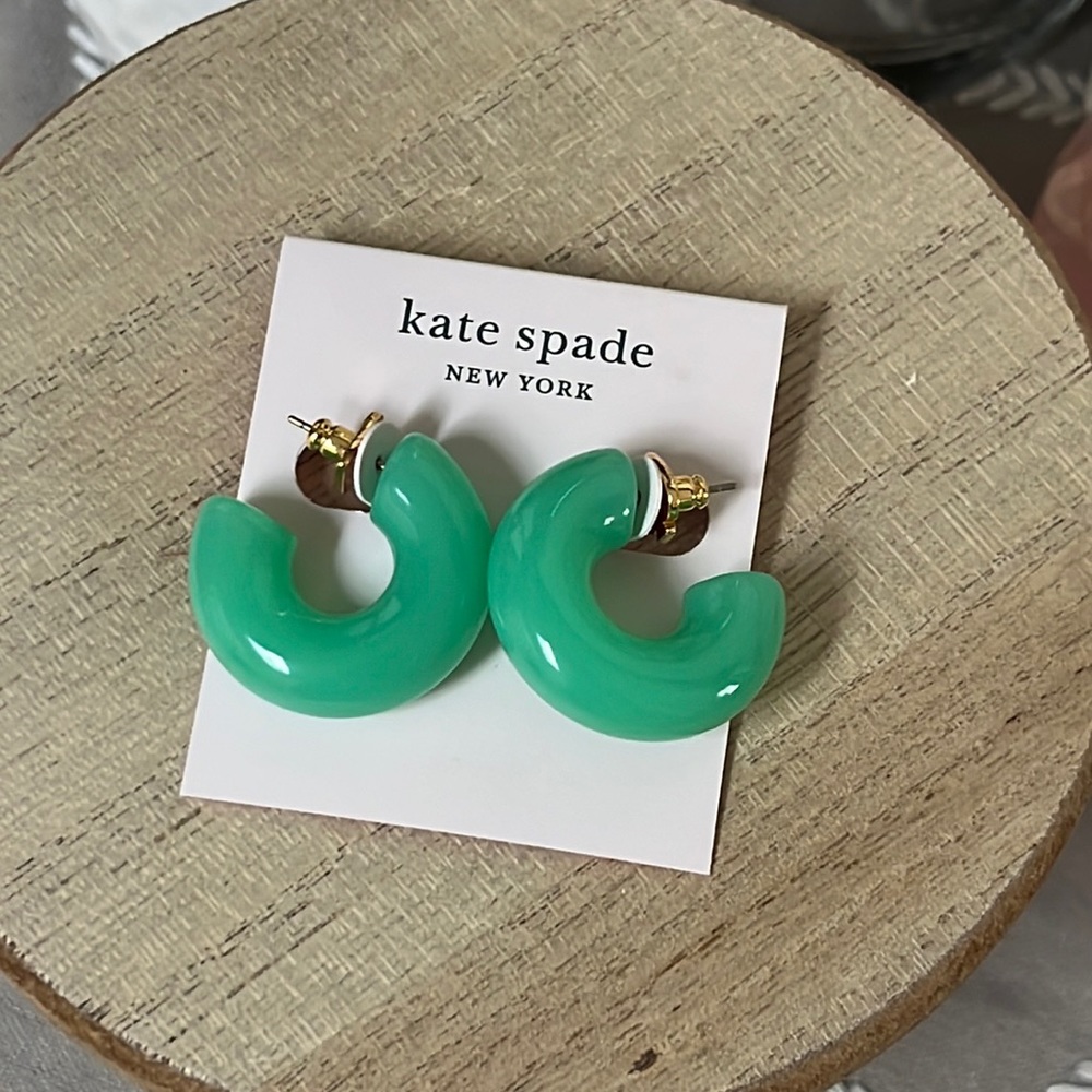Kate Spade Pool Side Turquoise Jelly Hoop Earrings